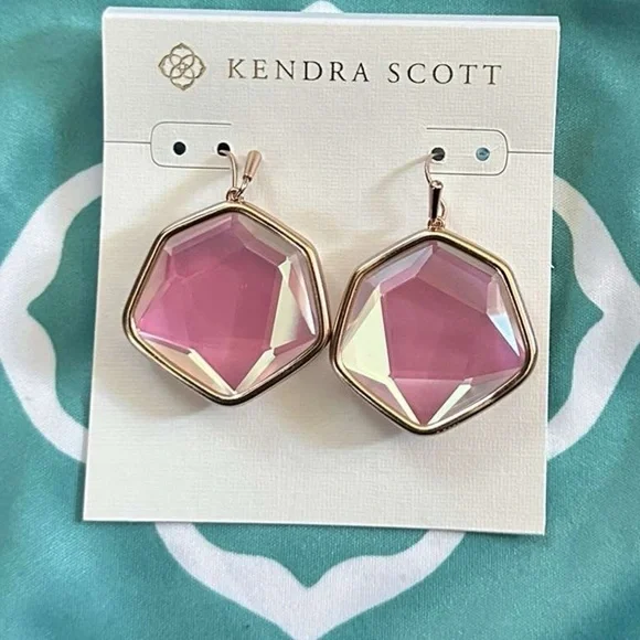 Kendra Scott-Vanessa Glass Drop rose gold Earrings-NWT - Picture 4 of 5